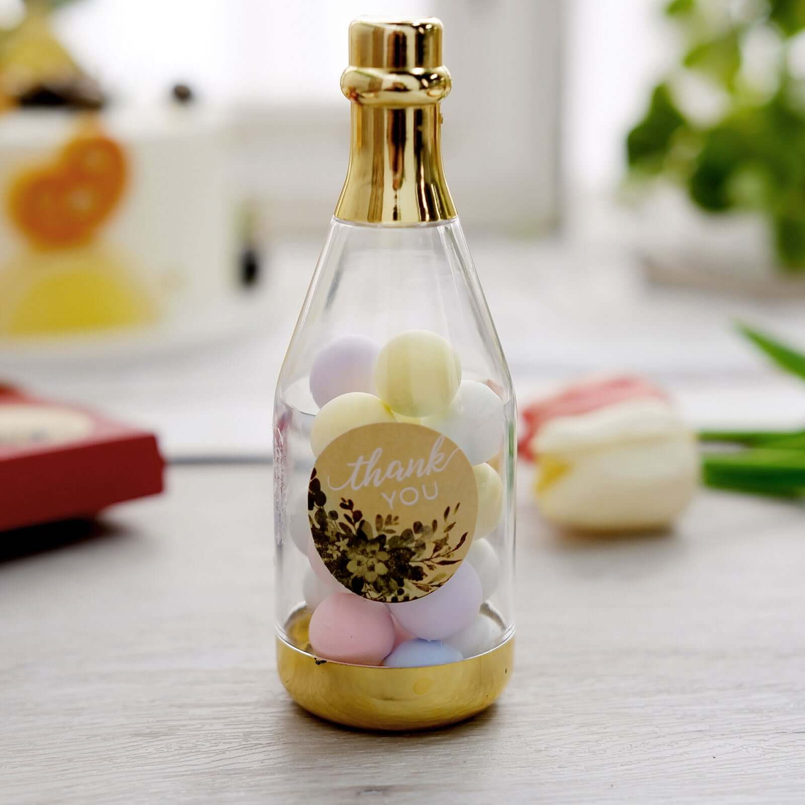 500Pcs 1.5" Thank You White Text With Natural Greenery Stickers Roll DÃ©cor Labels and Seals for DIY Envelope - Round