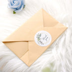 500Pcs 1.5" Thank You Gold and Green Leaf Frame Stickers Roll DÃ©cor, Labels and Seals For DIY Envelope - Round