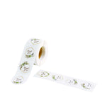 500Pcs 1.5" Thank You Gold and Green Leaf Frame Stickers Roll DÃ©cor, Labels and Seals For DIY Envelope - Round