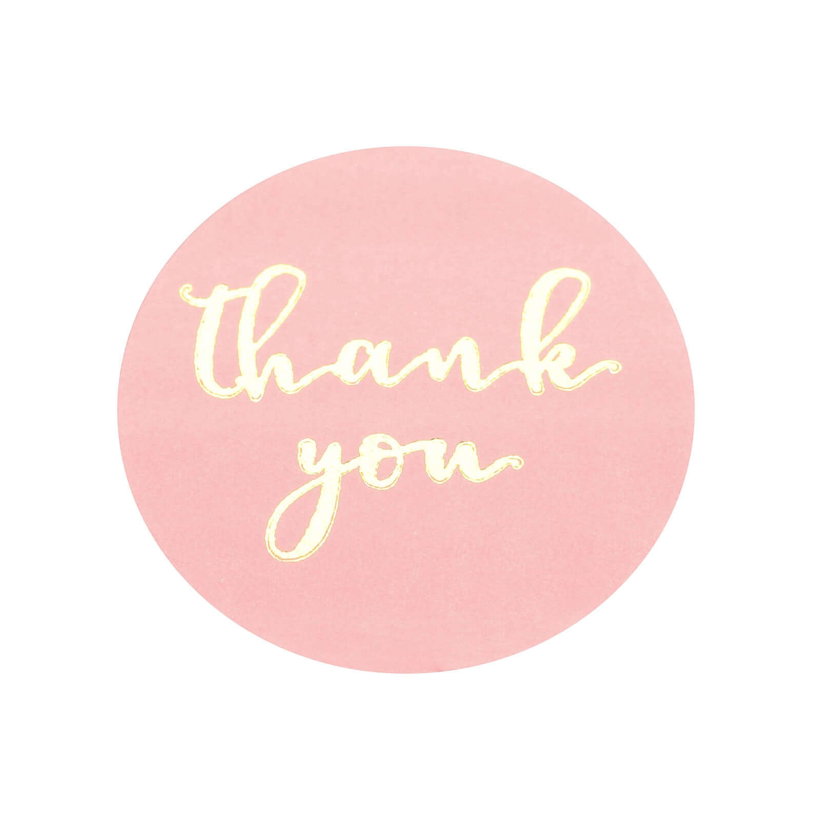 500Pcs 1" Thank You Gold Foil Text On Pink Stickers Roll DÃ©cor, Labels and Seals For DIY Envelope - Round