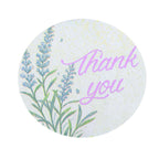 500Pcs 1.5" Thank You Purple Lavender Print Stickers Roll, Labels For DIY Envelope Seals - Round