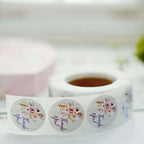 500Pcs 1" Thank You Rustic Floral Boho Chic Stickers Roll, Labels For DIY Envelope Seal - Round