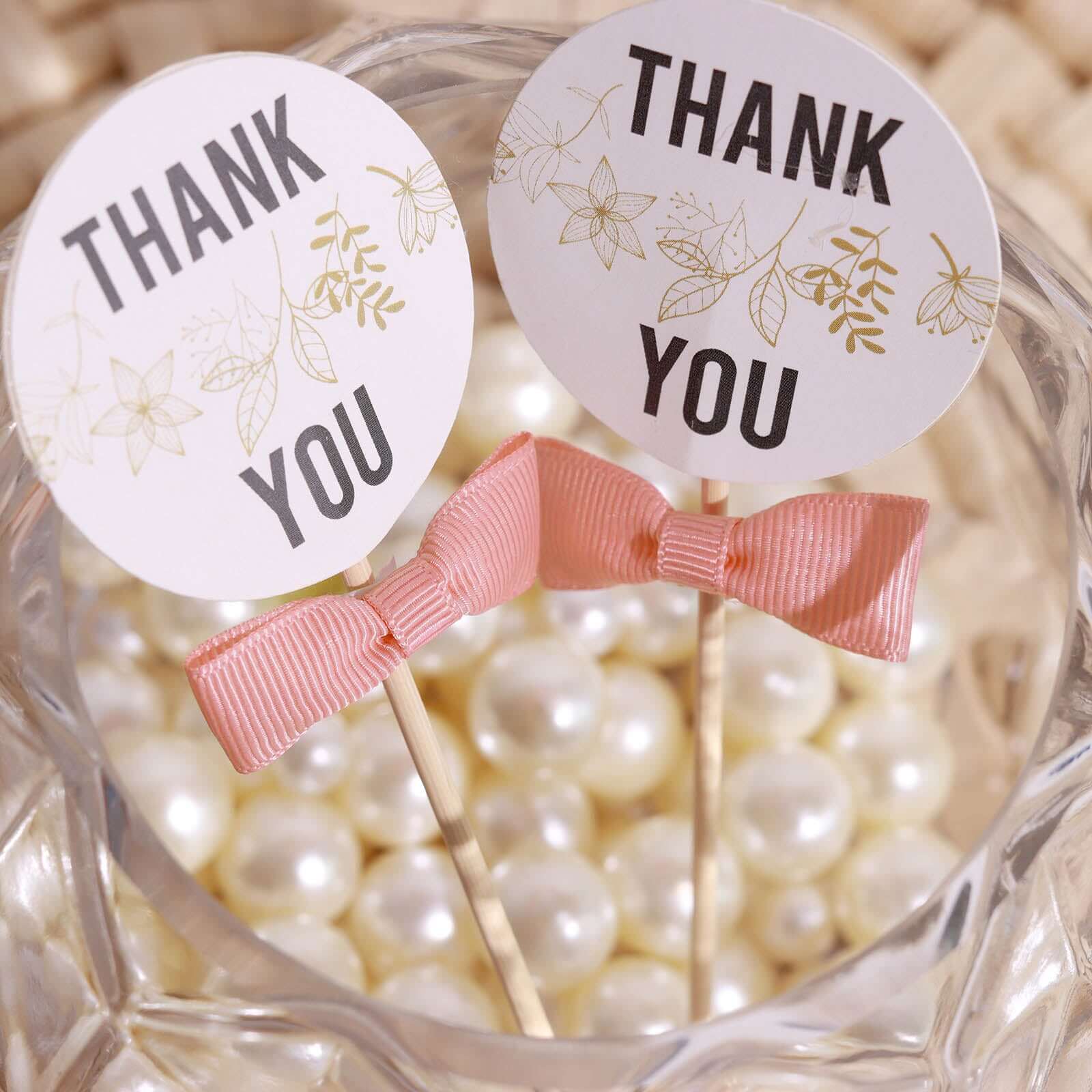 50 Pcs 1.5" Dusty Rose Grosgrain Pre Tied Ribbon Bows, Gift Basket Party Favor Bags Decor - Polyester