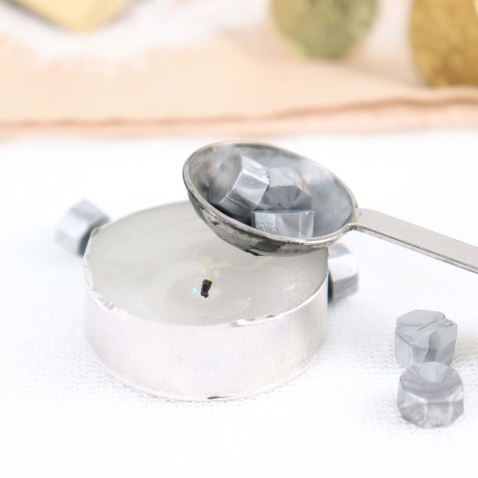 2 Set Wax Seal Stamp Kit Party Favors, Gold Silver "With Love" and "Thank You" Wax Stamp, Wedding Invitation Envelope Letters Mailing Crafts Set