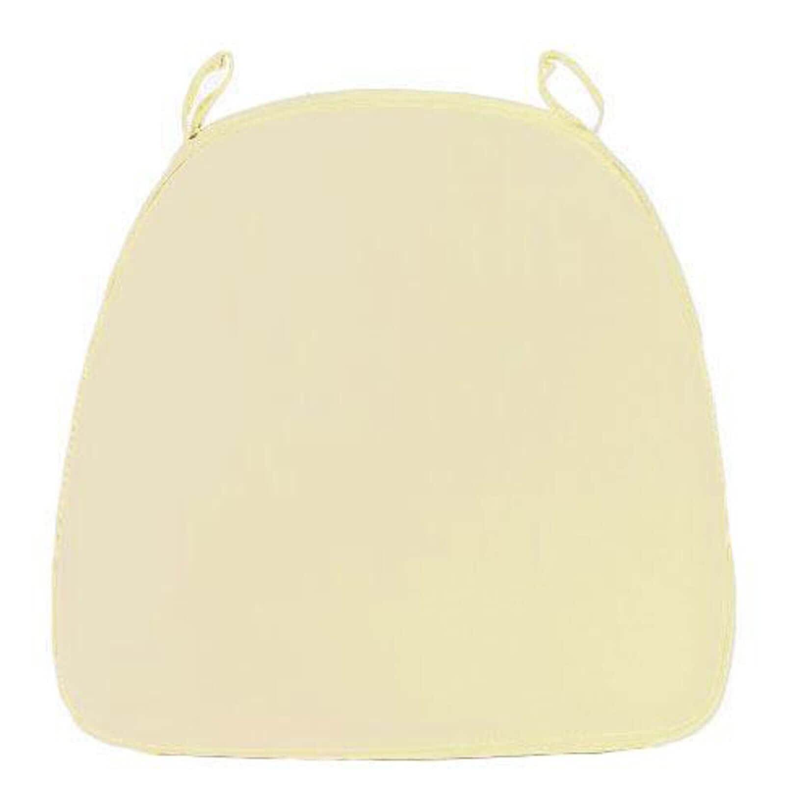 Chiavari Chair Cushion with 1.5" Thick Memory Foam and Ties Ivory - Stylish Removable Cover for Comfort