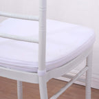 Chiavari Chair Cushion with 1.5" Thick Memory Foam and Ties White - Stylish Removable Cover for Comfort