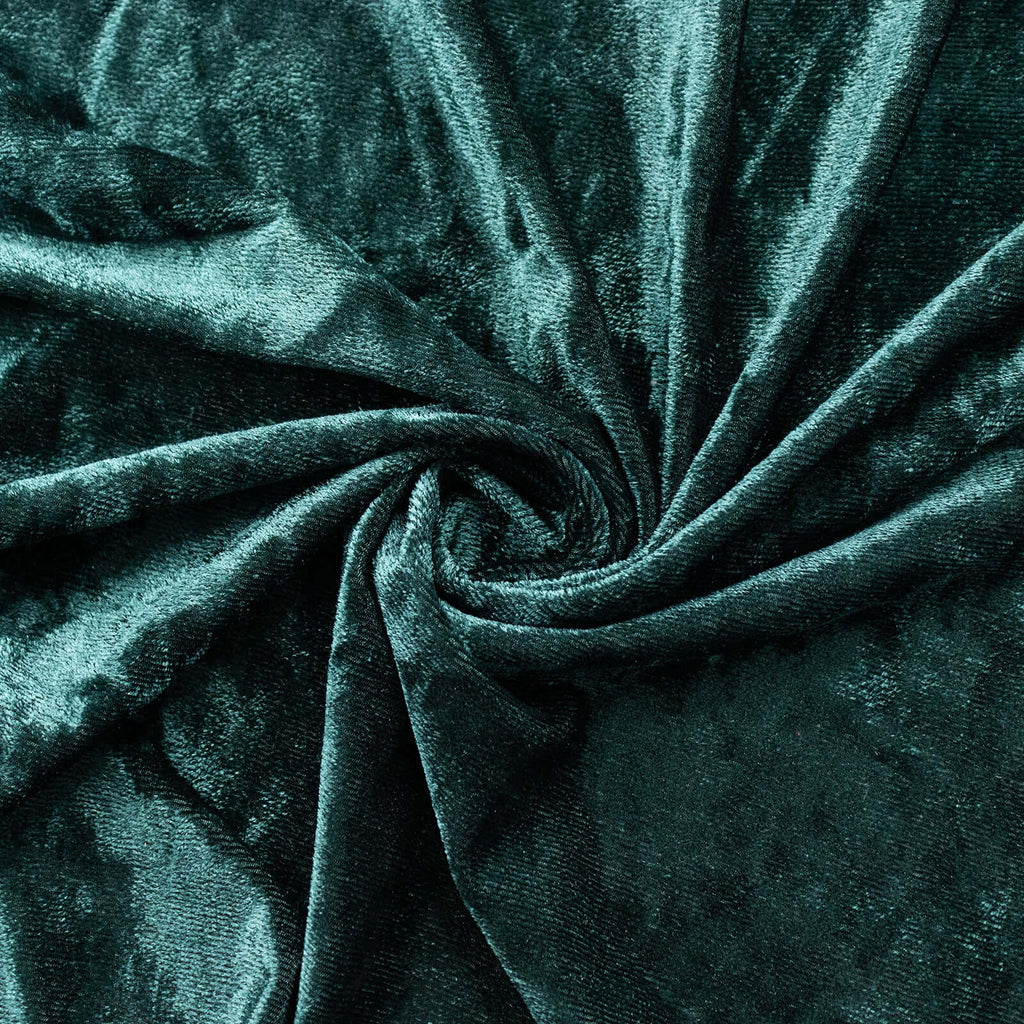 Hunter Emerald Green Crushed Velvet Backdrop Curtain â€“ 8ft x 8ft Event Drape with Rod Pocket, Privacy Panel for Photo Booths & Events