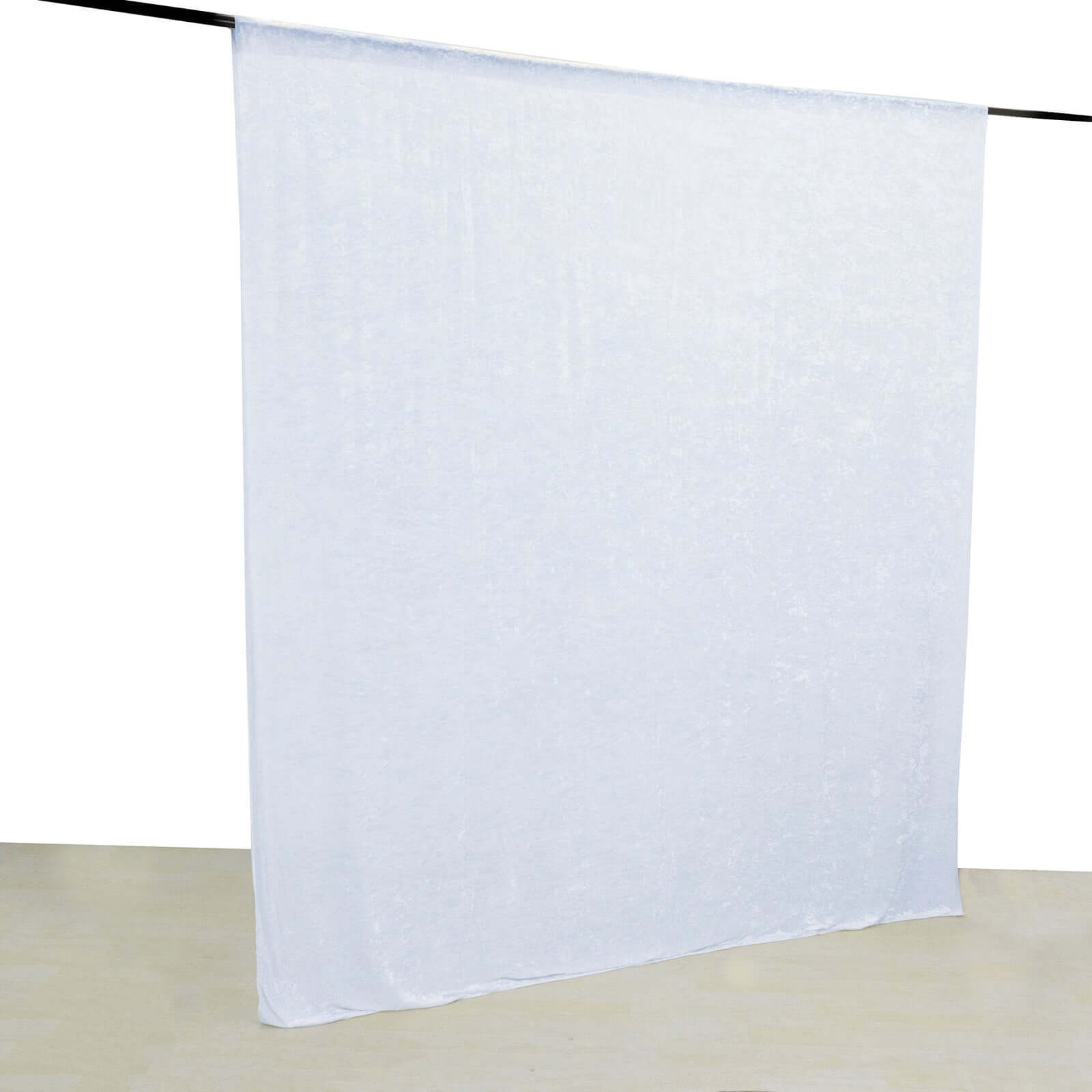 White Crushed Velvet Backdrop Curtain â€“ 8ft x 8ft Event Drape with Rod Pocket, Privacy Panel for Photo Booths & Events