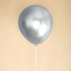 5 Pack 18" Metallic Chrome Silver Latex Helium Air Party Balloons