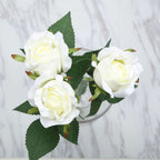 31" 24Pcs Cream Long Stem Artificial Silk Roses Flowers
