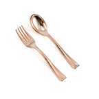24-Pack Plastic Mini Dessert Forks Rose Gold 4"