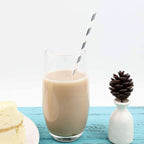 25-Pack Paper Straws White/Silver Striped - Stylish Disposable Straws for Drinks 8"