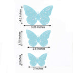 12-Pack 3D Butterfly Wall Decals, DIY Removable Mural Stickers Turquoise Cake Decorations Eye-Catching Design