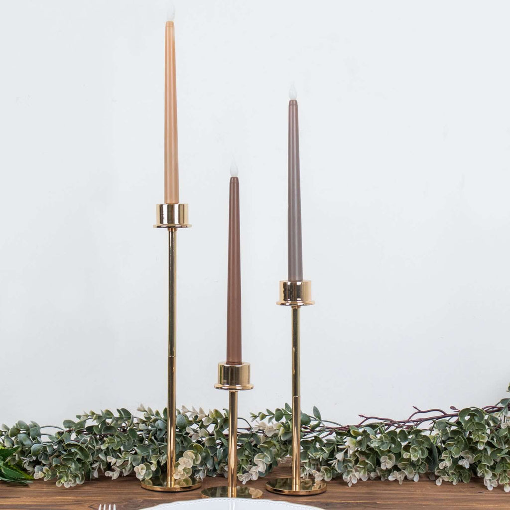 3-Pack LED Decorative Lighting Warm Flickering Mixed Natural - Flameless Taper Candles 11"