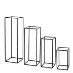 Set of 4 Metal Flower Stands Frame Wedding Column Centerpieces Matte Black - Durable Display 16"/24"/32"/40"