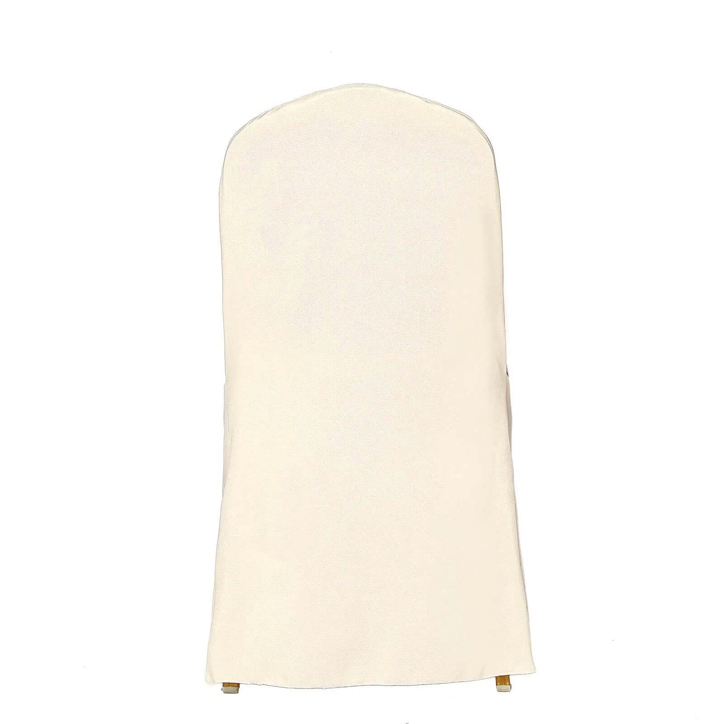 Polyester Slip On Banquet Chair Covers Beige - Stain-Resistant Reusable Durable Fabric