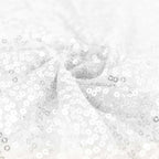 Sequin 120" Round Tablecloth White - Seamless Glittering Design for Sophisticated Events