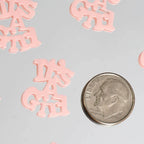 300 Pcs Metallic Foil Baby Shower Table Confetti, Pink Festive Party Sprinkles Cute Design