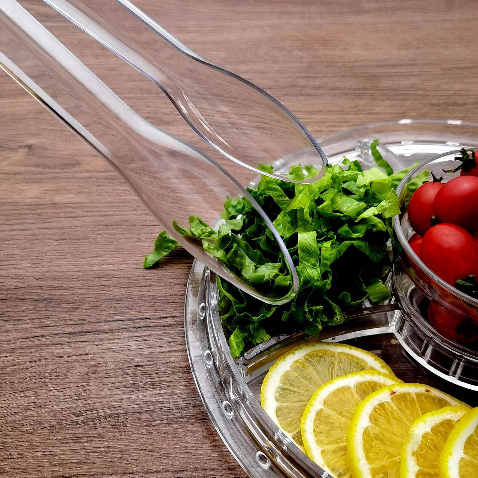 3-Pack Plastic Serving Tongs Clear - Durable Disposable Food Service Tongs for Salad Bars Dessert Tables Buffets 12"