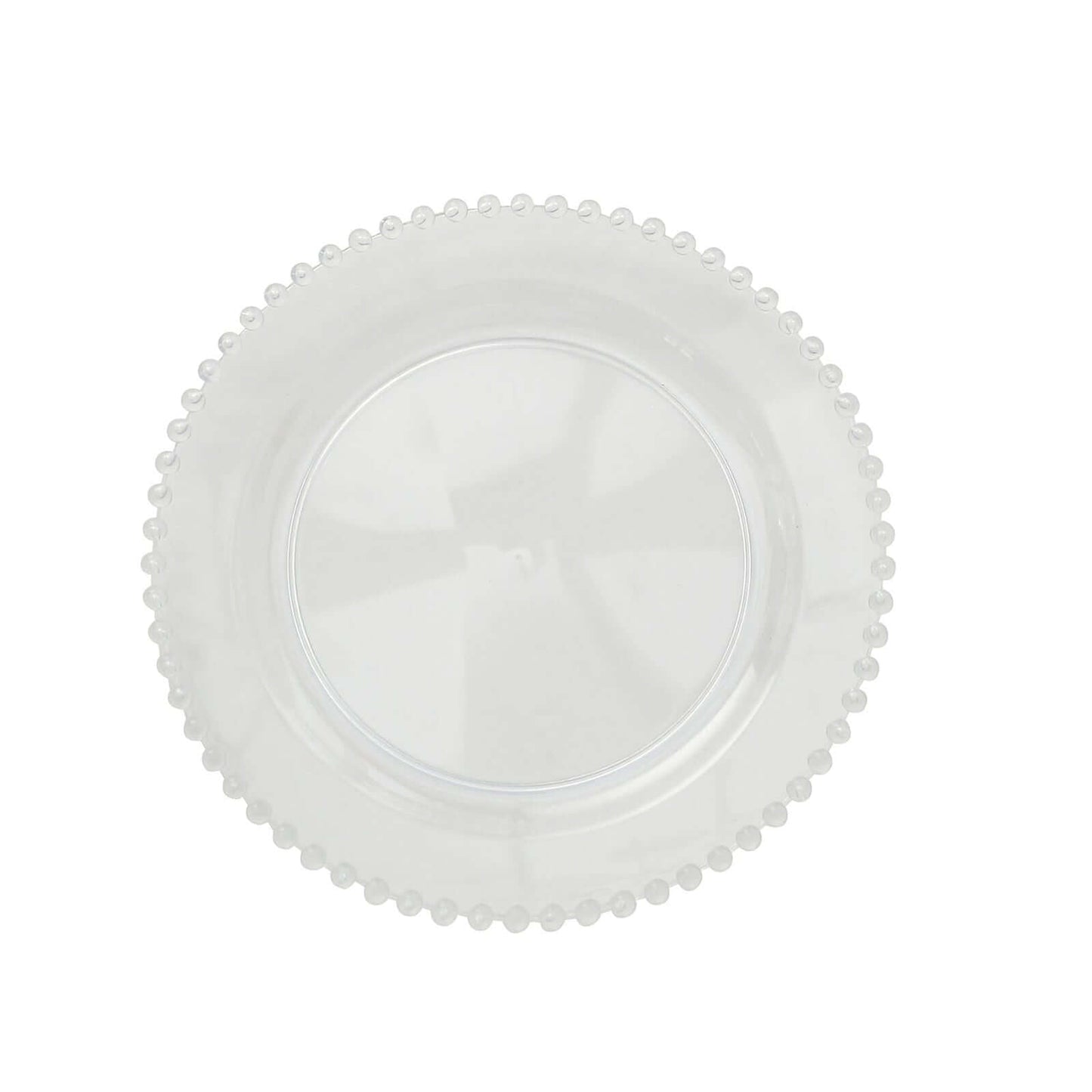 10-Pack Clear Plastic Dessert Plates â€“ 8" Round with Beaded Rim, Disposable for Parties & Events