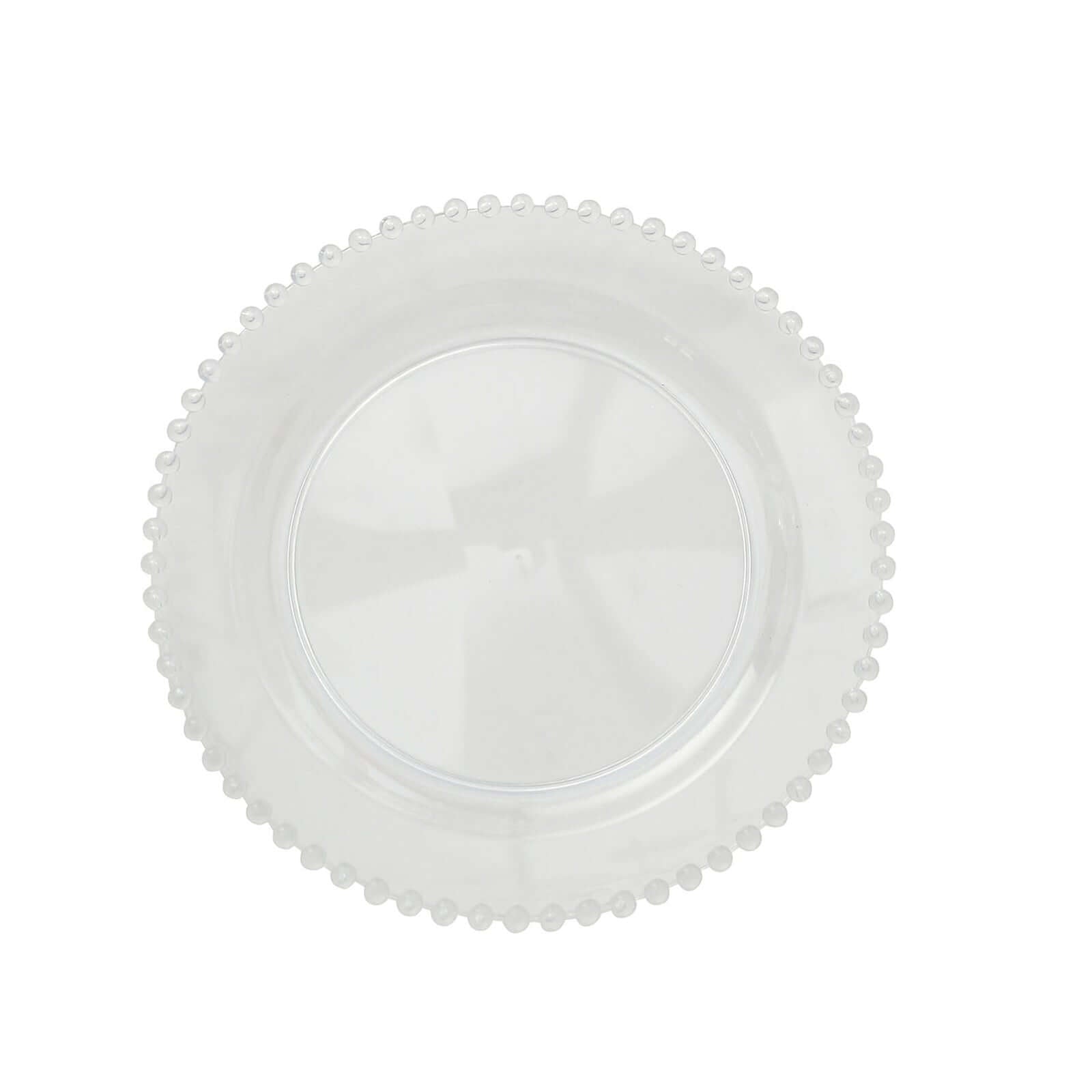 10-Pack Clear Plastic Dessert Plates â€“ 8" Round with Beaded Rim, Disposable for Parties & Events