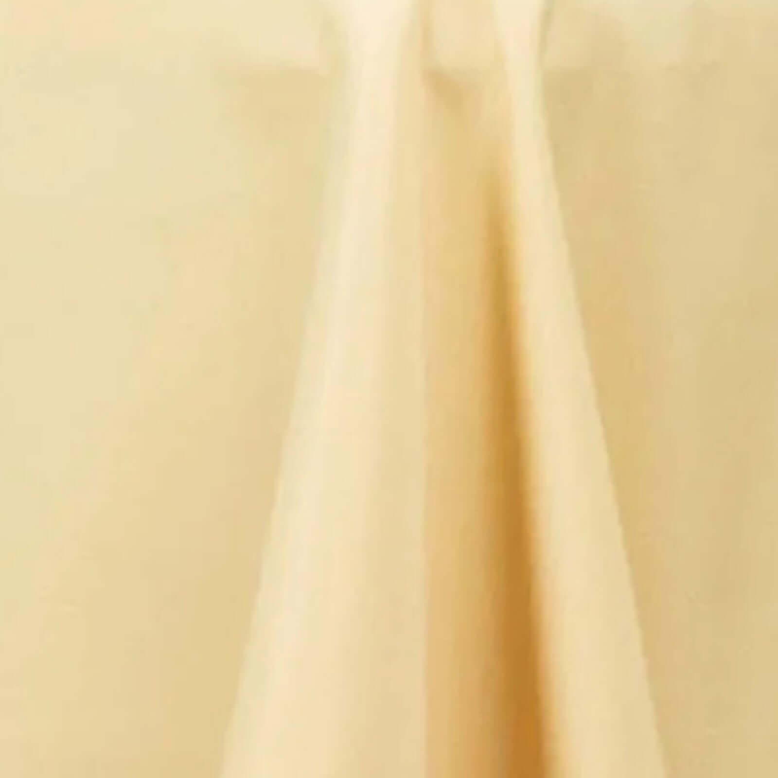 Premium Polyester 120" Round Tablecloth Champagne - Seamless 220GSM Wrinkle-Resistant Table Cover