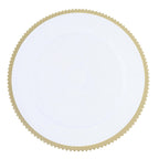 6-Pack Acrylic Plastic Round Charger Plates 13" in Clear with Gold Sunray Wavy Rim, Exquisite Dinner Serving Plates