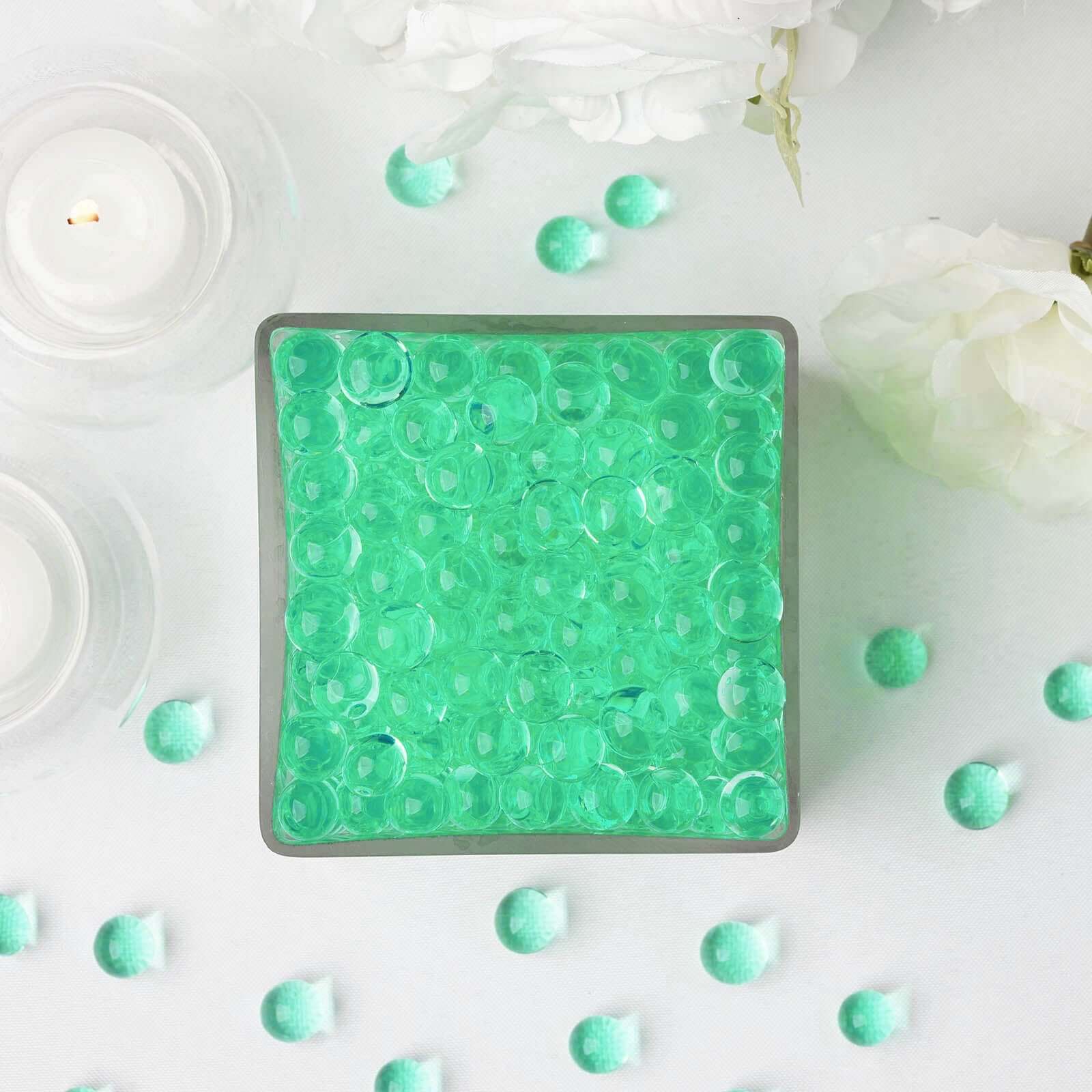 200-250 Pcs Water Gel Beads Vase Filler Apple Green - Small Nontoxic Jelly Balls for Floating Candles & Floral Displays