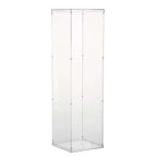 40" Floor Standing Clear Acrylic Display Box, Transparent Pedestal Riser with Interchangeable Lid and Base