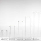 Acrylic Floor Vase Flower Stand with Square Mirror Base Clear - Durable Wedding Column Centerpiece for Events 40"