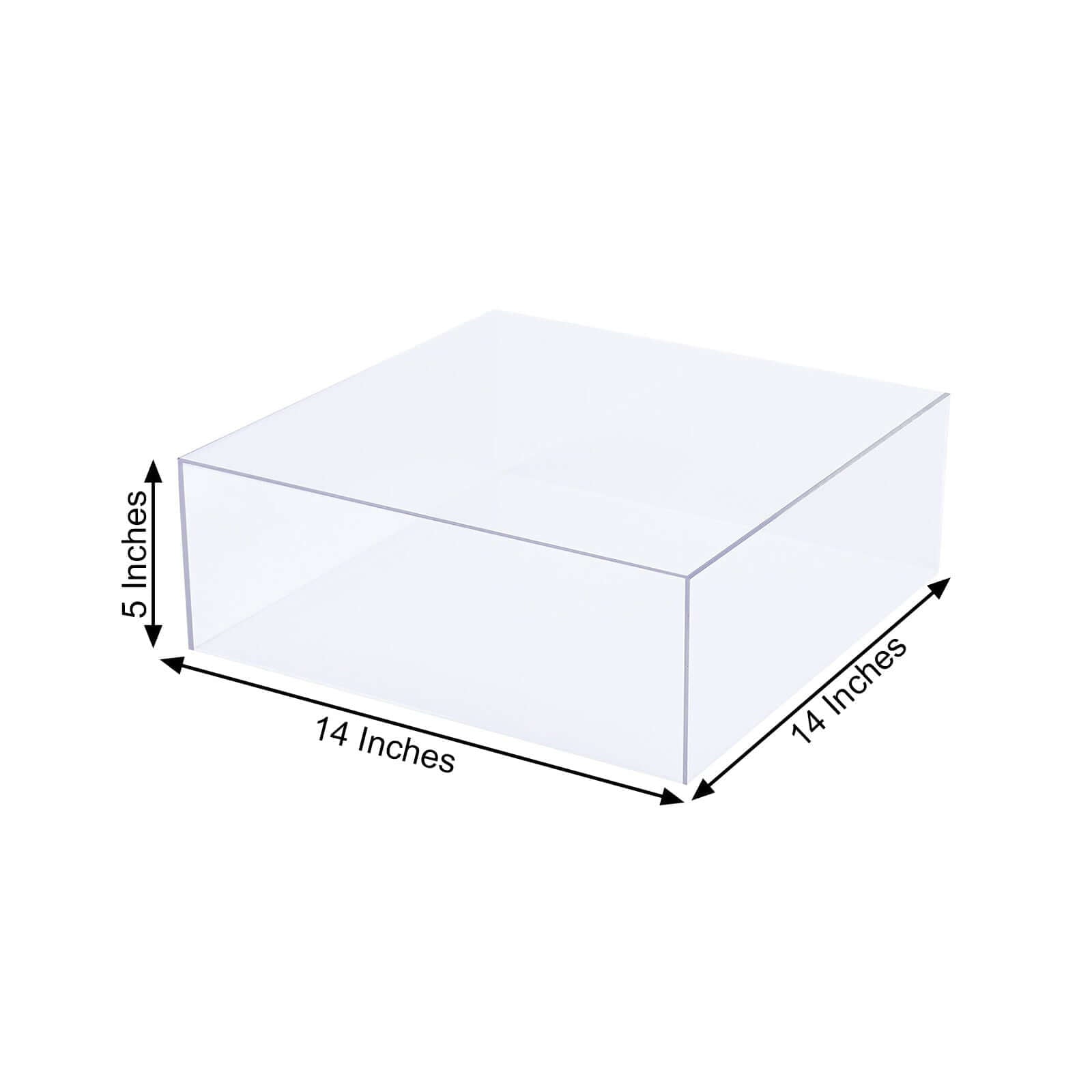 Acrylic Cake Box Stand Pedestal Riser Transparent Clear - Display for Desserts and Events 14"x14"