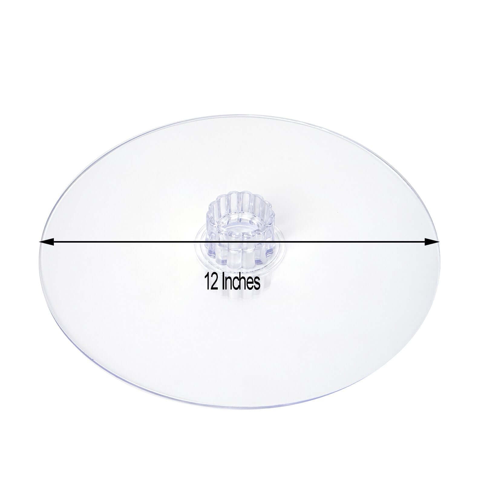 Acrylic Round DIY Cake Stand Plate Clear - Customized Tiered Dessert Display Holder for Treats Appetizers & Snacks 12"