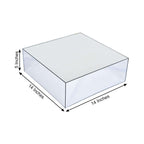 Acrylic Cake Box Stand Pedestal Riser Mirror Finish Silver - Display for Desserts and Events 14"x14"