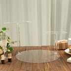 3-Tier Plastic Round Pedestal Cake Stand 23" Clear - Sleek Multi Layer Cupcake Display Riser for Dessert Buffets Tea Parties & Festive Gatherings