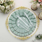 24-Pack Plastic Silverware Set with Fan Flared Tip Handle Clear - Heavy Duty Disposable Utensils 7"