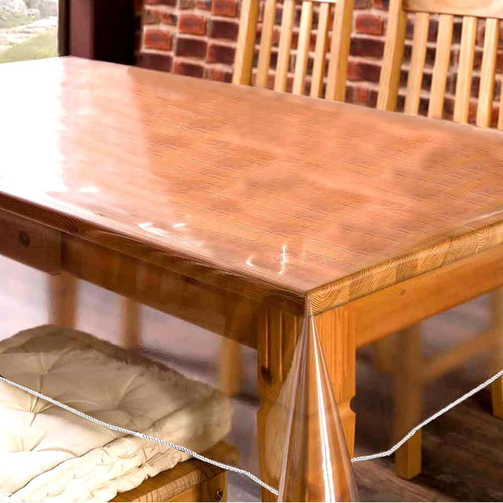 Vinyl Tablecloth Clear Eco-Friendly Rectangle - Sturdy PVC Tablecloth 60"x90" 10 Mil Thick