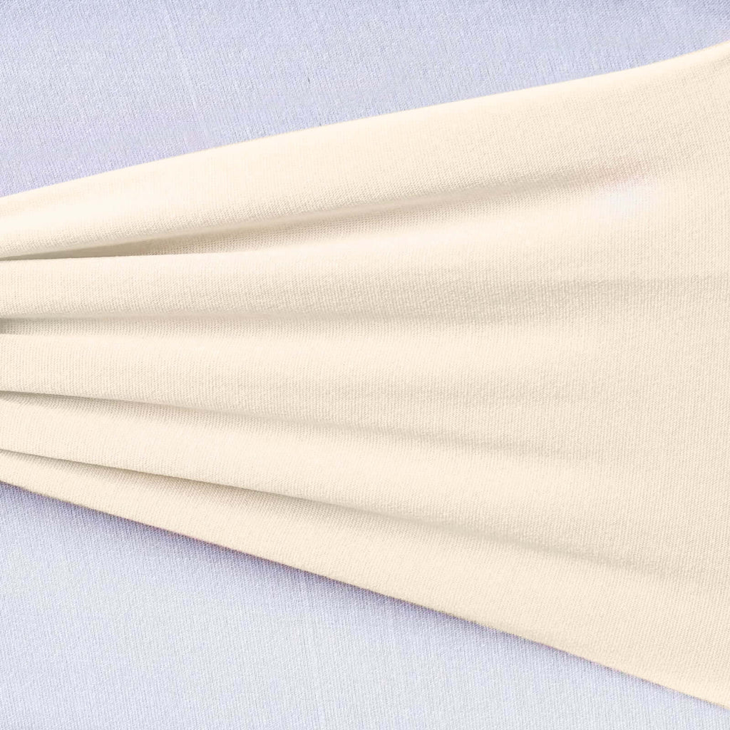 5 Pack Stretch Spandex Chair Sashes Beige - Fitted Finish Two Ply Heavy Duty Chair Bands 5"x12"