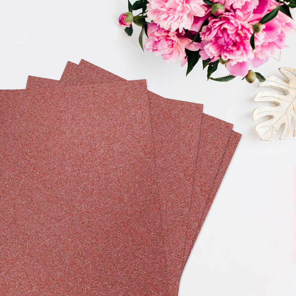 10 Pack 12"x10" Self-Adhesive Glitter DIY Craft Foam Sheets Rose Gold