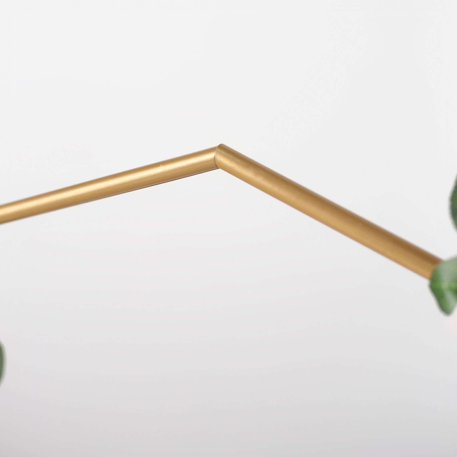 Metal Nonagon Floral Hoop Cake Stand Gold - Chic Geometric Dessert Display DIY Centerpiece Table Decoration With Wooden Base 22"