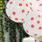 25 Pack 12" Hot Pink and White Fun Polka Dot Latex Party Balloons