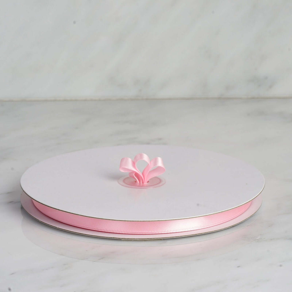 100 Yards 3/8" Pink Single Face Decorative Satin Ribbon