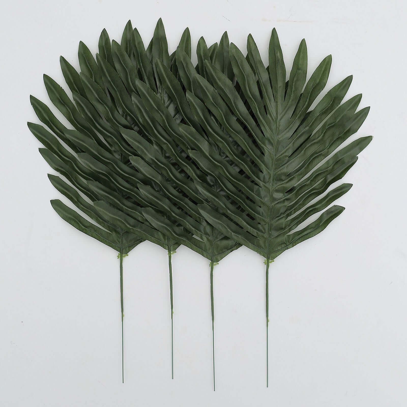 28 Pack Green And Gold Silk Tropical Monstera Palm Leaves, Assorted Artificial Jungle Theme Branches