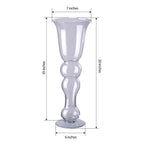 4-Pack Glass Trumpet Vases Pilsner Curved Design Clear - Stylish Flower Centerpieces for Events 20"