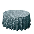 Tulle 120" Round Tablecloth Hunter Emerald Green - Seamless Sequin Leaf Embroidered Table Cover - Bell Racket Store