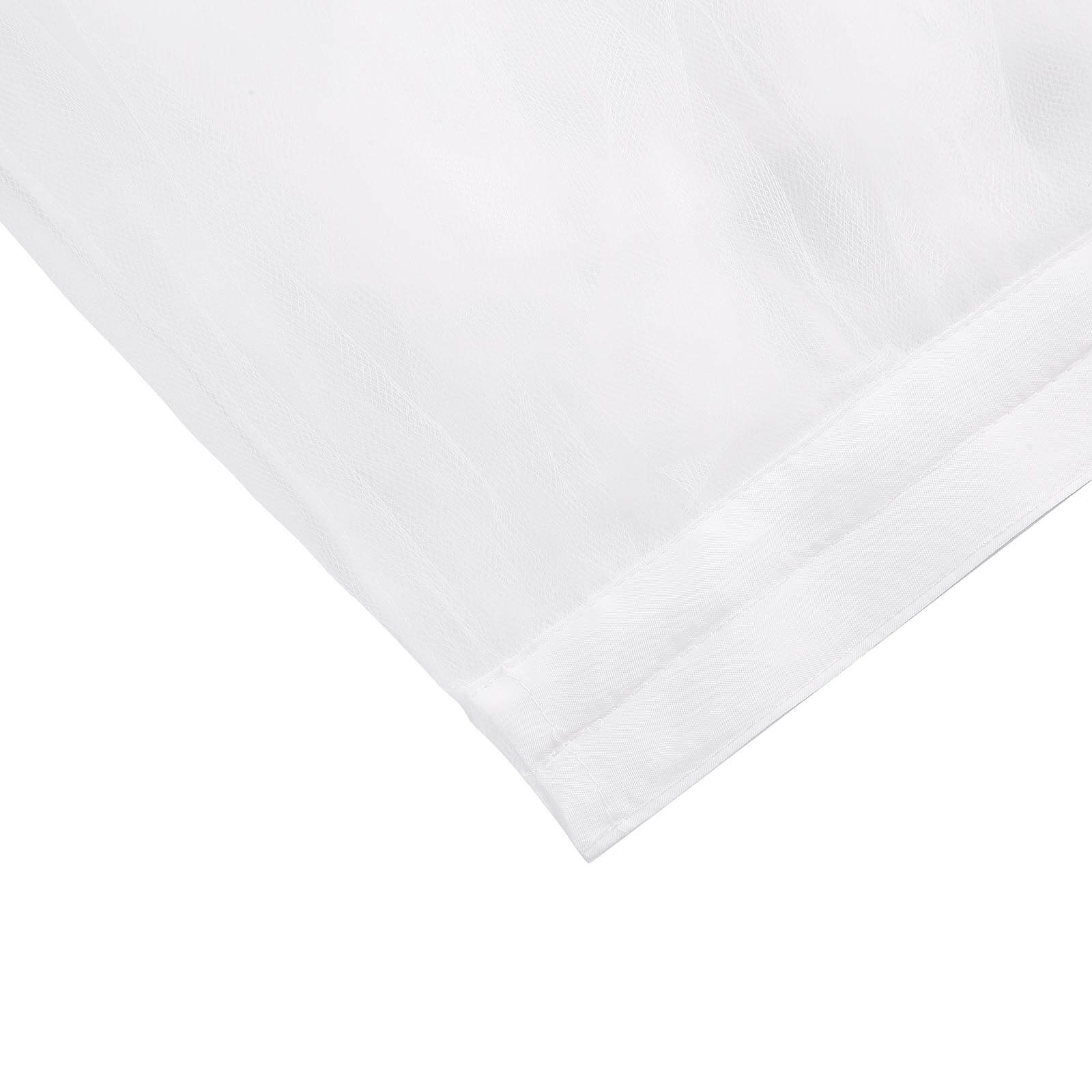 Tulle 21ft Table Skirt White - 4 Layer Pleated Tutu Chic & Soft Event Table Cover - NestOCart