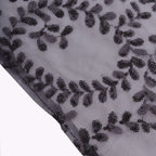 Tulle 90"x156" Rectangle Tablecloth Black - Sequin Leaf Embroidered Table Cover - Bell Racket Store