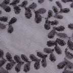 Tulle 90"x156" Rectangle Tablecloth Black - Sequin Leaf Embroidered Table Cover - Bell Racket Store