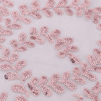 Tulle 90"x156" Rectangle Tablecloth Rose Gold - Sequin Leaf Embroidered Table Cover - Bell Racket Store