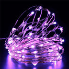 20 LED Micro Fairy String Lights Starry Bright Design Purple - Battery Operated Party Accent 90"