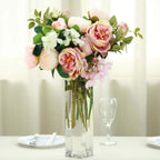 12-Pack Glass Cylinder Vases Square Clear - Durable Heavy Duty Floral Centerpieces for Weddings 14"
